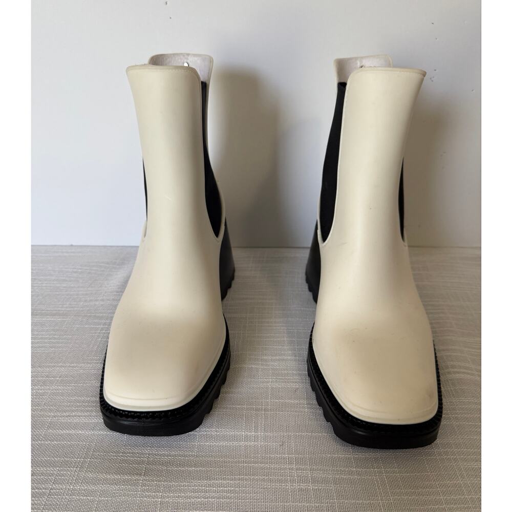 Circus NY White & Black Chelsea Ankle Boots Size 8 Waterproof Chunky Block Sole - Picture 4 of 10